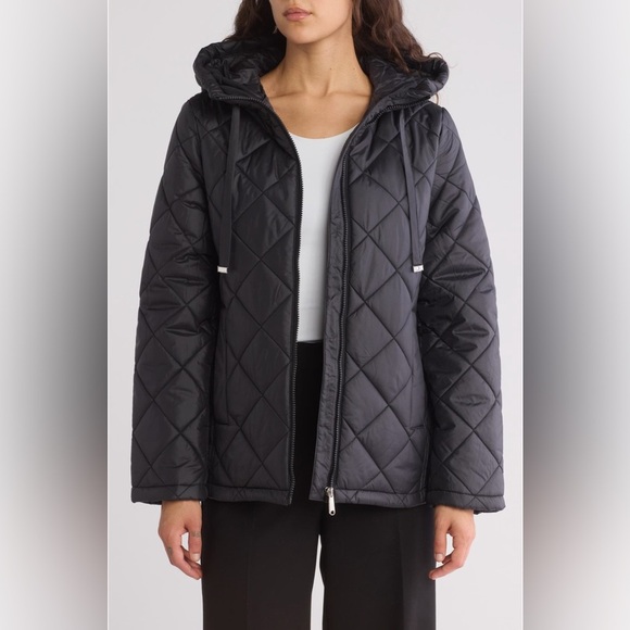 Sam Edelman Hooded Quilted Jacket Sz L - Picture 3 of 4